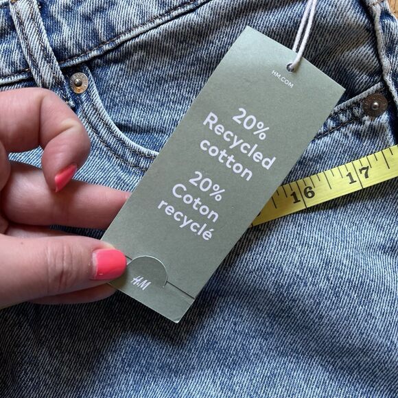 NWT H&M LOOSE MOM JEANS Divided High Waist Ankle Length Med Blue Wash US 14 - Picture 8 of 14